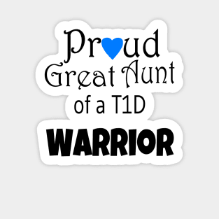 Proud Great Aunt - Black Text - Blue Heart Sticker